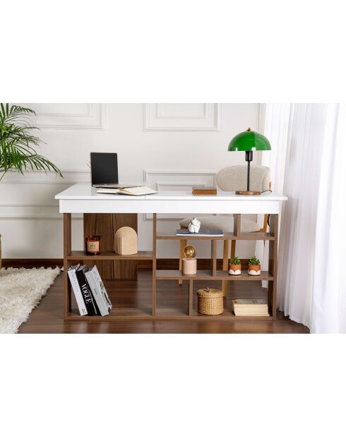 Bureau Vesper Noyer/Blanc - 130x72x120 cm