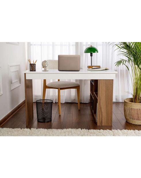 Bureau Vesper Noyer/Blanc - 130x72x120 cm