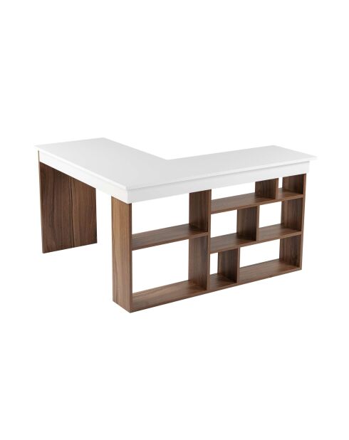 Bureau Vesper Noyer/Blanc - 130x72x120 cm
