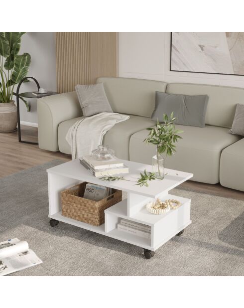 MIN9-W Weißer Couchtisch - 90x42,5x51 cm