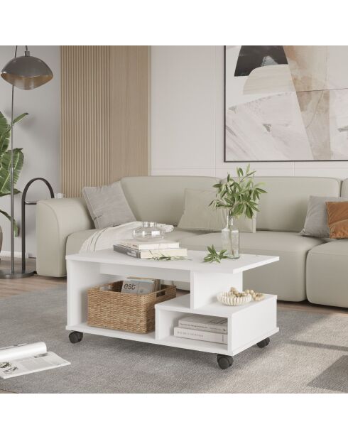 MIN9-W Weißer Couchtisch - 90x42,5x51 cm