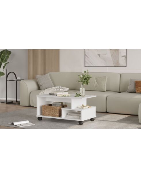 MIN9-W Weißer Couchtisch - 90x42,5x51 cm