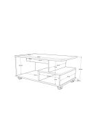 Tavolino da caffè bianco MIN9-W - 90x42,5x51 cm