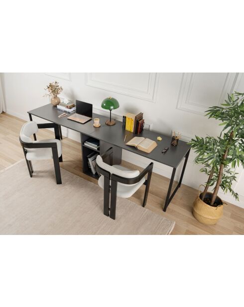 Bureau double Anthracite/Noir - 240x74x60 cm