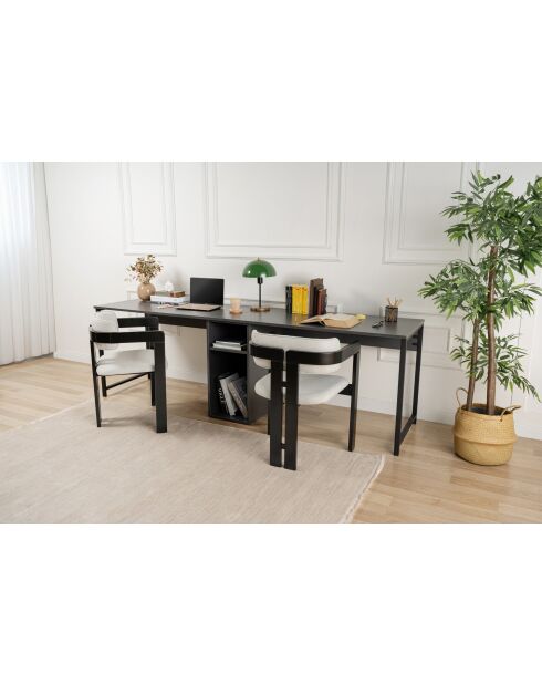 Bureau double Anthracite/Noir - 240x74x60 cm