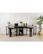 Bureau double Anthracite/Noir - 240x74x60 cm
