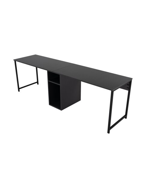 Bureau double Anthracite/Noir - 240x74x60 cm