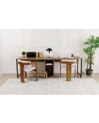Bureau double Pin de l'Atlantique/Noir - 240x74x60 cm