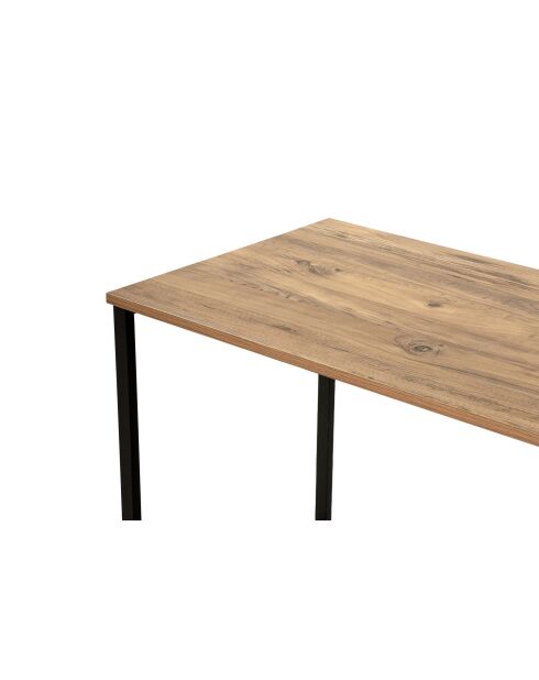 Bureau double Pin de l'Atlantique/Noir - 240x74x60 cm