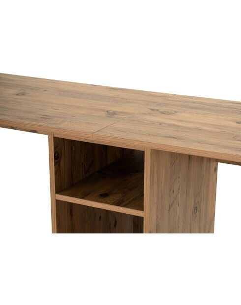 Bureau double Pin de l'Atlantique/Noir - 240x74x60 cm