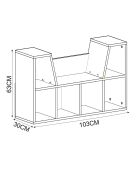 Livora Weißes Bücherregal - 103x63x30 cm