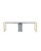 Bureau double Blanc/Or - 240x74x60 cm
