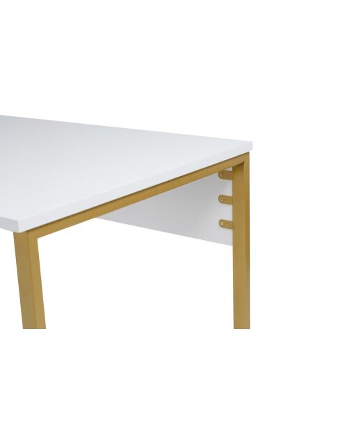 Bureau double Blanc/Or - 240x74x60 cm