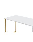 Bureau double Blanc/Or - 240x74x60 cm