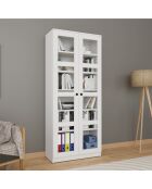 Armoire multifonctionnelle Lucas Glass 1600-68 Blanc 3pièces