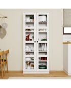 Armoire multifonctionnelle Lucas Glass 1600-68 Blanc 3pièces