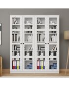 Armoire multifonctionnelle Lucas Glass 1600-68 Blanc 3pièces