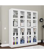 Armoire multifonctionnelle Lucas Glass 1600-68 Blanc 3pièces