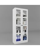 Armoire multifonctionnelle Lucas Glass 1600-68 Blanc 3pièces