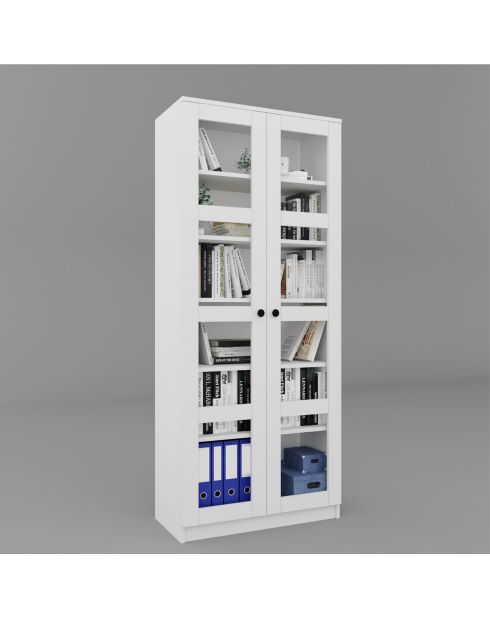 Armoire multifonctionnelle Lucas Glass 1600-68 Blanc 3pièces