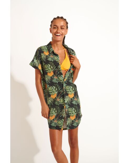 Camicia Wailla Greeneryd nera/verde