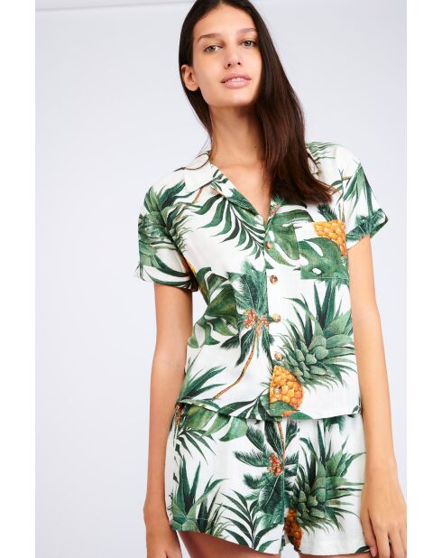 Camisa Sheiny Palmspri crudo/verde