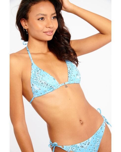 Haut de maillot triangle Rico Benita ciel