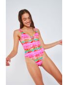 Maillot une pièce nageur Miller Merida rose