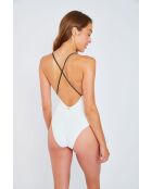 Costume da bagno intero a triangolo ecru Alkira Salamina