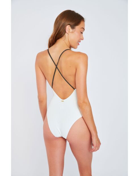 Costume da bagno intero a triangolo ecru Alkira Salamina