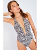 Maillot une pièce triangle Caititu Cacao noir