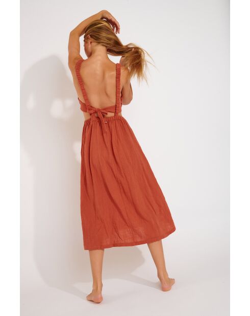 Heloise Cheryll mahoniehouten jurk