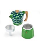 Cafetière italienne LC 6 tasses Swirl verte - 290 ml