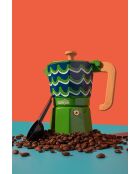 Cafetière italienne LC 6 tasses Swirl verte - 290 ml