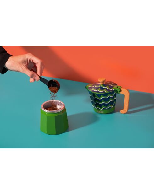 Cafetière italienne LC 6 tasses Swirl verte - 290 ml