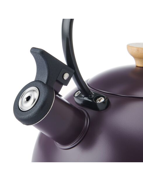 Hervidor LC con silbato con mango de madera violeta, 1,6 L