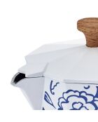 LC Italiaans koffiezetapparaat 6 kopjes blauwe bloemengeur - 290 ml