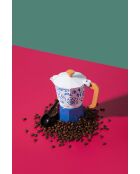 LC Italiaans koffiezetapparaat 6 kopjes blauwe bloemengeur - 290 ml