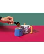 LC Italiaans koffiezetapparaat 6 kopjes blauwe bloemengeur - 290 ml