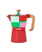 LC italienische Kaffeemaschine für 6 Tassen, roter CLR-Block - 290 ml