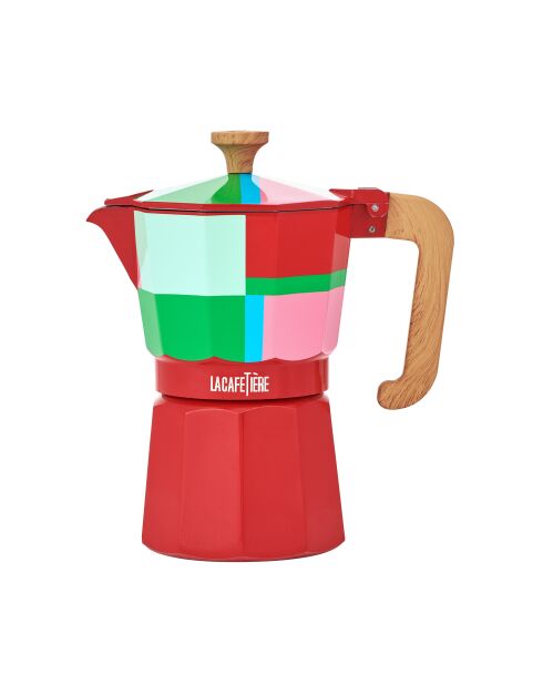 LC italienische Kaffeemaschine für 6 Tassen, roter CLR-Block - 290 ml