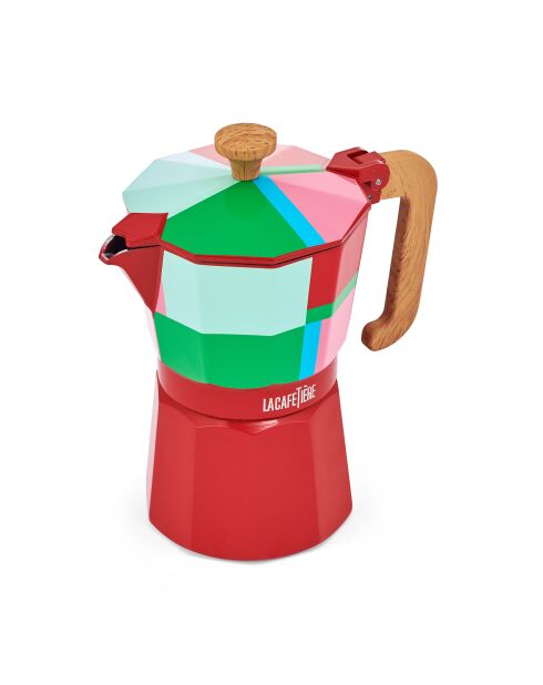 LC italienische Kaffeemaschine für 6 Tassen, roter CLR-Block - 290 ml