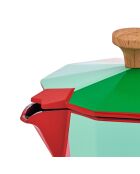 LC italienische Kaffeemaschine für 6 Tassen, roter CLR-Block - 290 ml