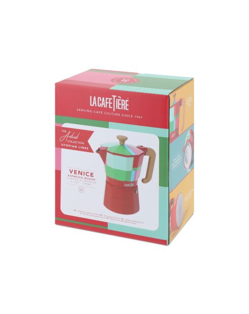 LC italienische Kaffeemaschine für 6 Tassen, roter CLR-Block - 290 ml