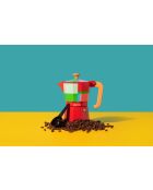 LC italienische Kaffeemaschine für 6 Tassen, roter CLR-Block - 290 ml