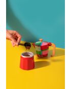 LC italienische Kaffeemaschine für 6 Tassen, roter CLR-Block - 290 ml