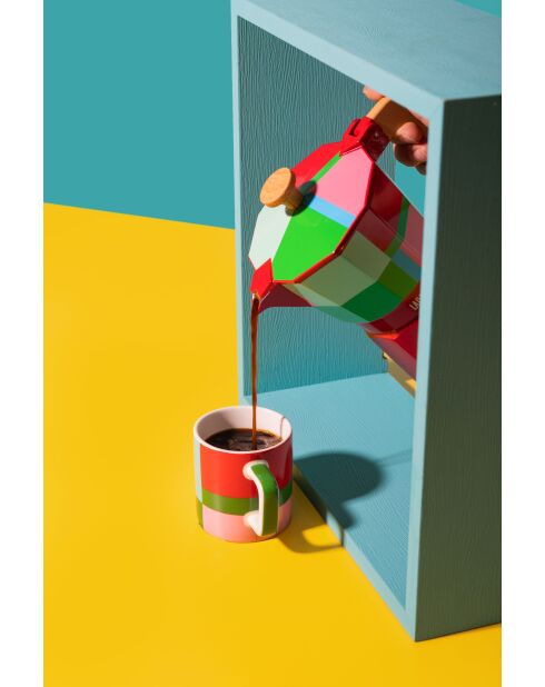 LC italienische Kaffeemaschine für 6 Tassen, roter CLR-Block - 290 ml