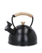 Bollitore LC con fischietto, manico in legno, nero - 1,6L
