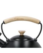 Bollitore LC con fischietto, manico in legno, nero - 1,6L