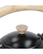 Bollitore LC con fischietto, manico in legno, nero - 1,6L